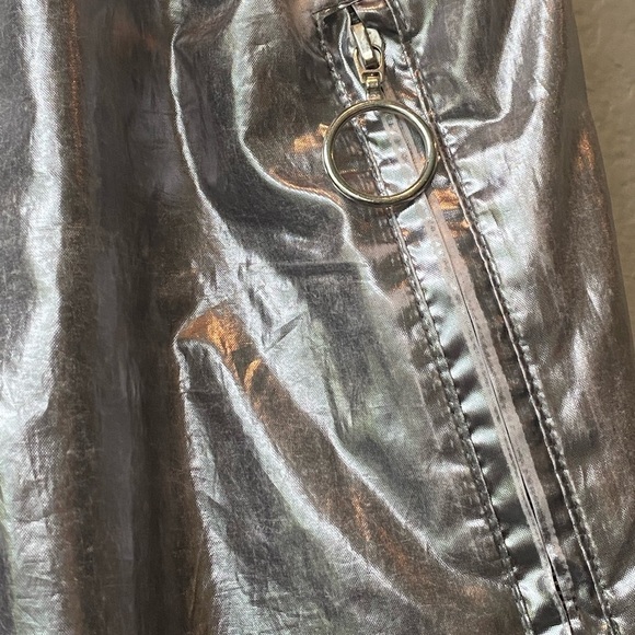 Forever 21 Silver Metallic Y2K Pants XS Joggers Futuristic Astronaut Parachute - Picture 9 of 9